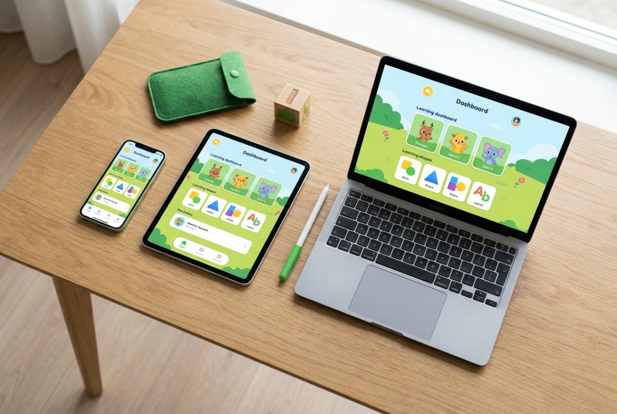 The same dashboard on a phone, tablet and laptop